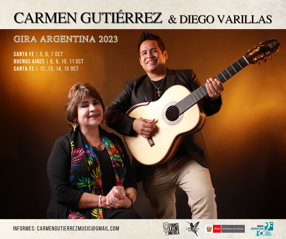 La artista peruana Carmen Gutierrez realizará una gira por diversos escenarios de Argentina en el marco del Festival Sonamos Latinoamérica