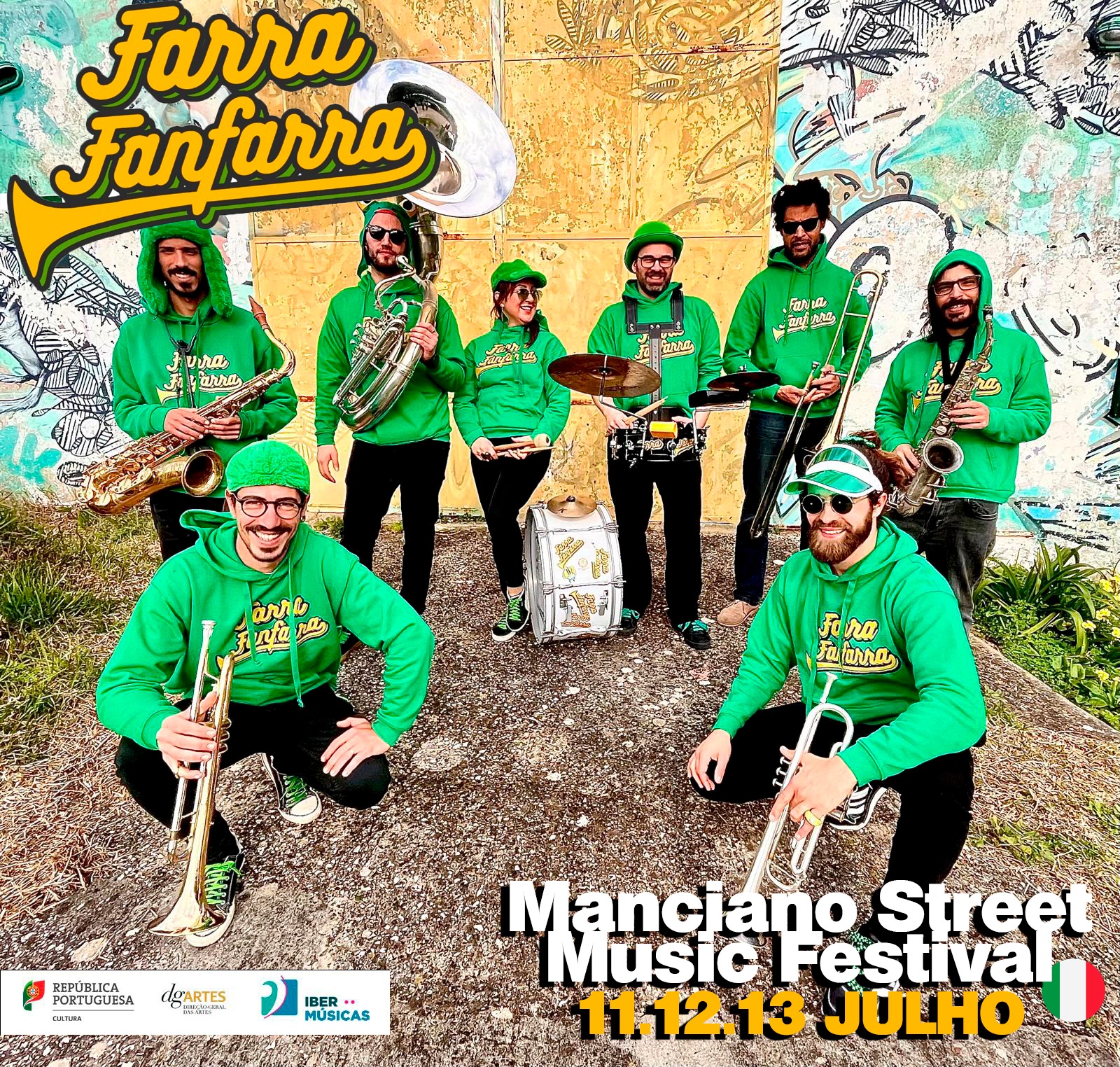 A agrupação portuguesa Farra Fanfarra se apresentará no Manciano Street Music Festival 2025 da Itália