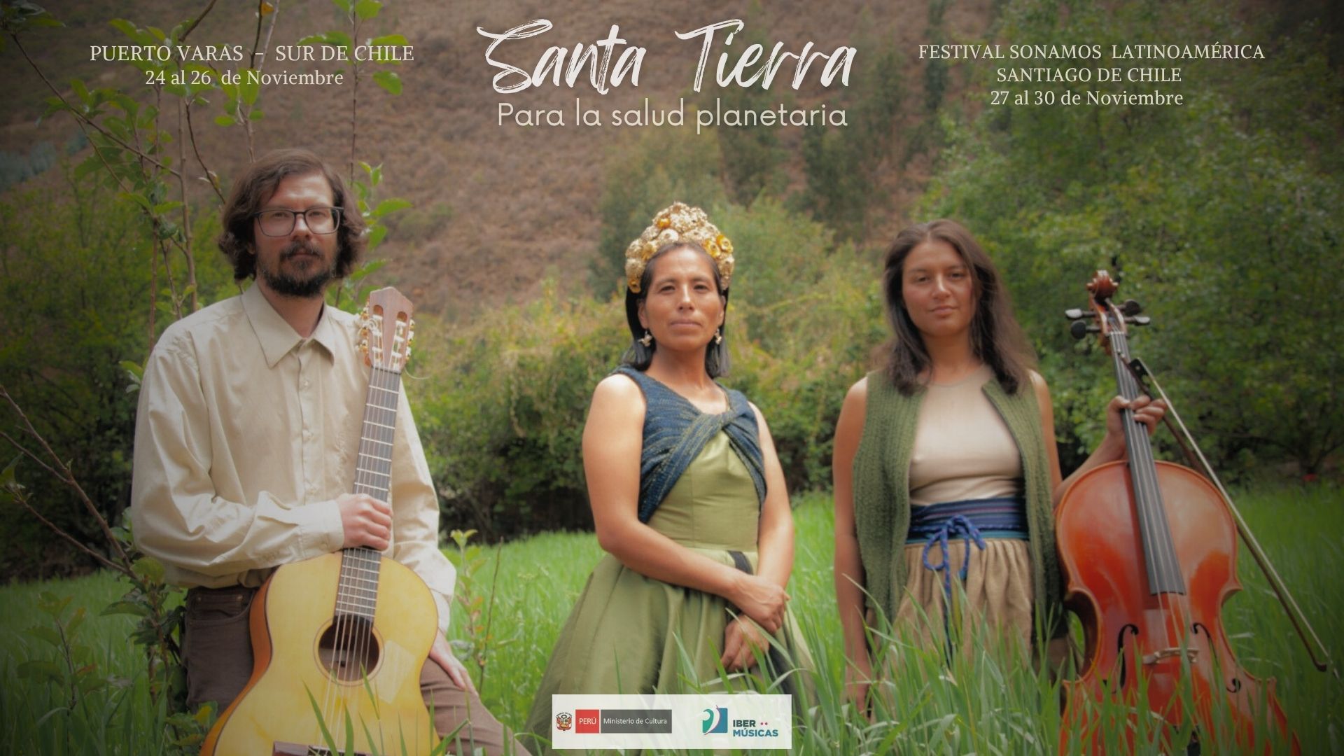 Gladys Conde, do Peru, apresenta seu “Concerto Santa Tierra para a saúde planetária” no Festival Sonamos Latinoamérica, em Santiago do Chile