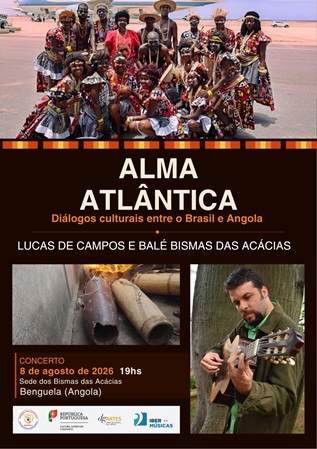 El músico e investigador brasileño Lucas de Campos inicia su residencia “Alma atlântica – conexões ancestrais entre Angola e o Brasil” con el reconocido ballet angoleño Bismas das Acácias
