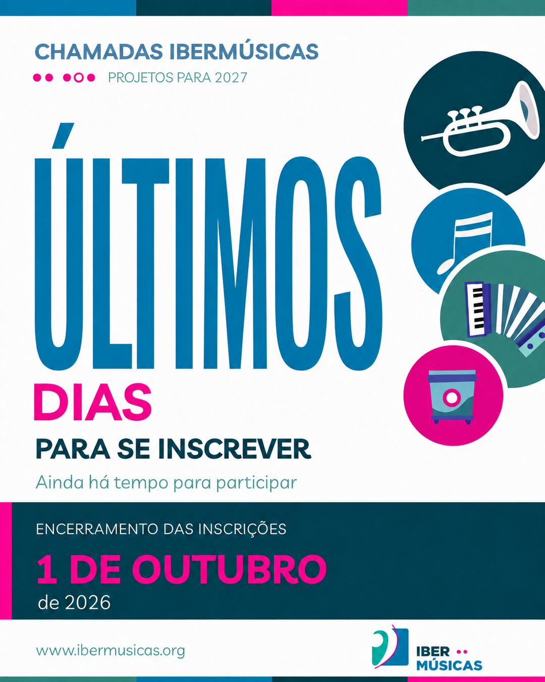 Últimos dias para o encerramento das nossas convocatórias 2026