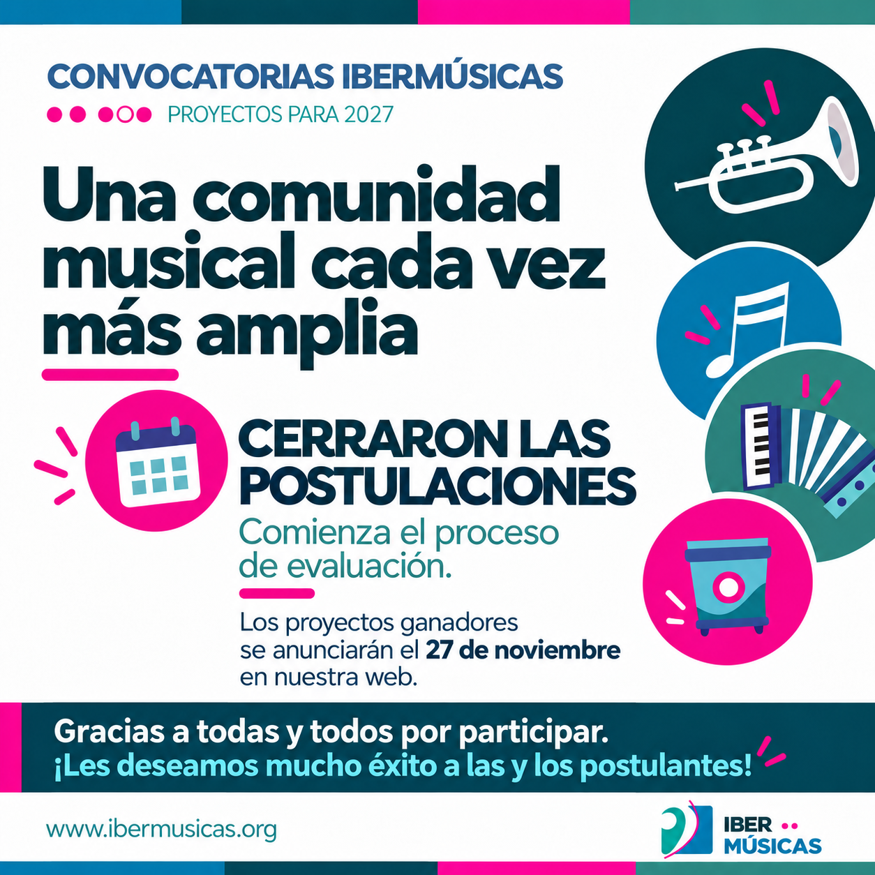 Una comunidad musical cada vez más amplia: cerraron las convocatorias Ibermúsicas 2026